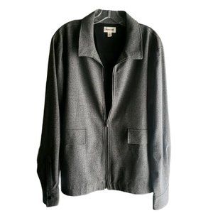 Open Edit  Grey Pin Dot Twil Bomber Jacket SZ L